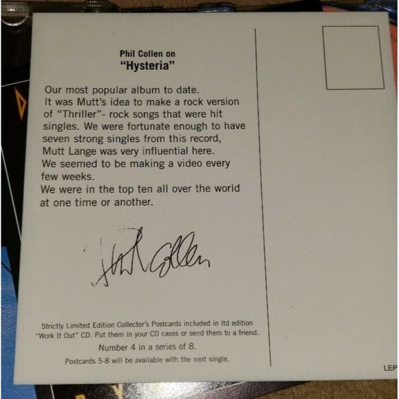 DEF LEPPARD limited edition import cd WORK IT OUT 3 tracks w/4 postcards - Picture 7 of 8